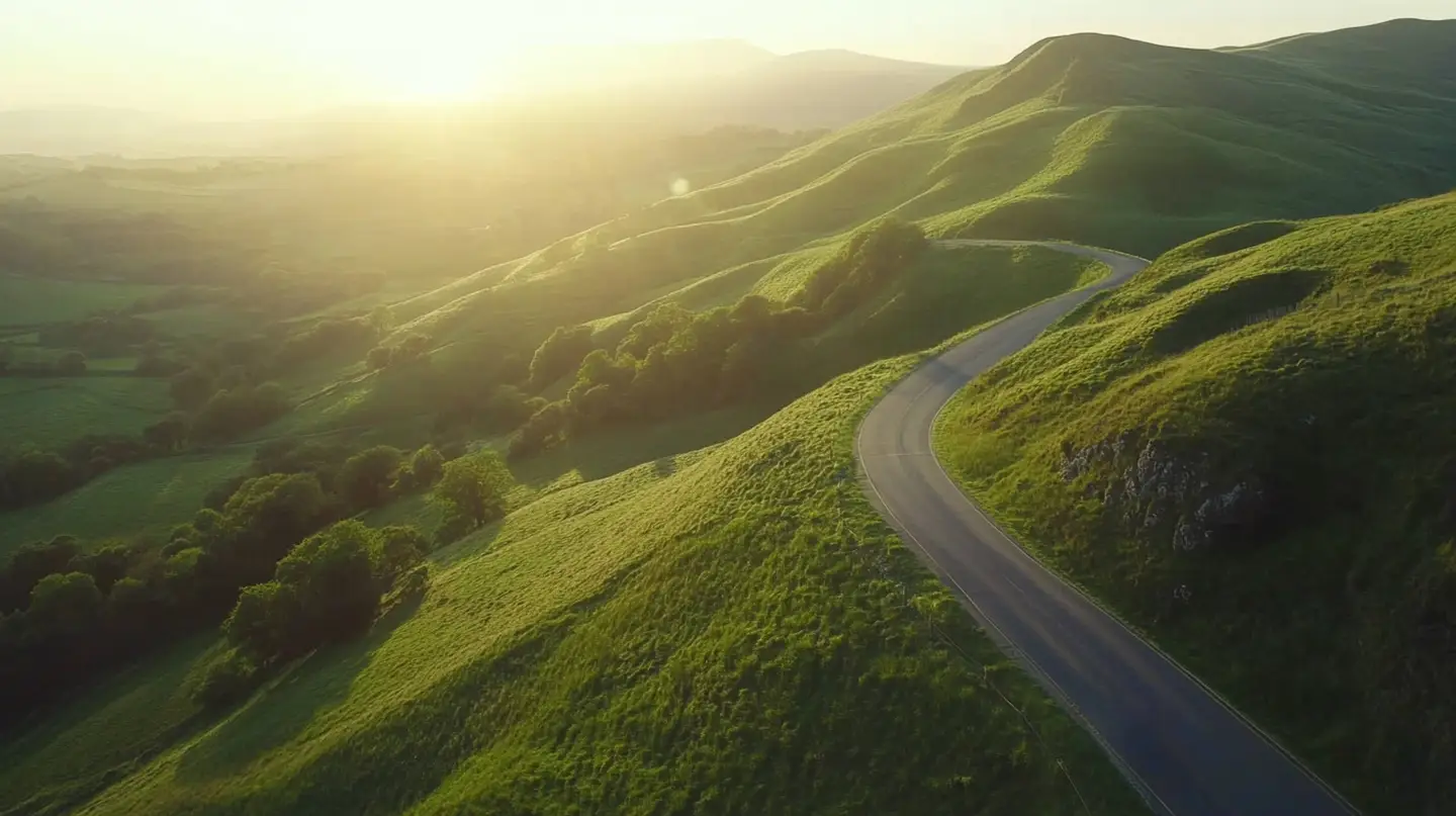 Road running through countryside